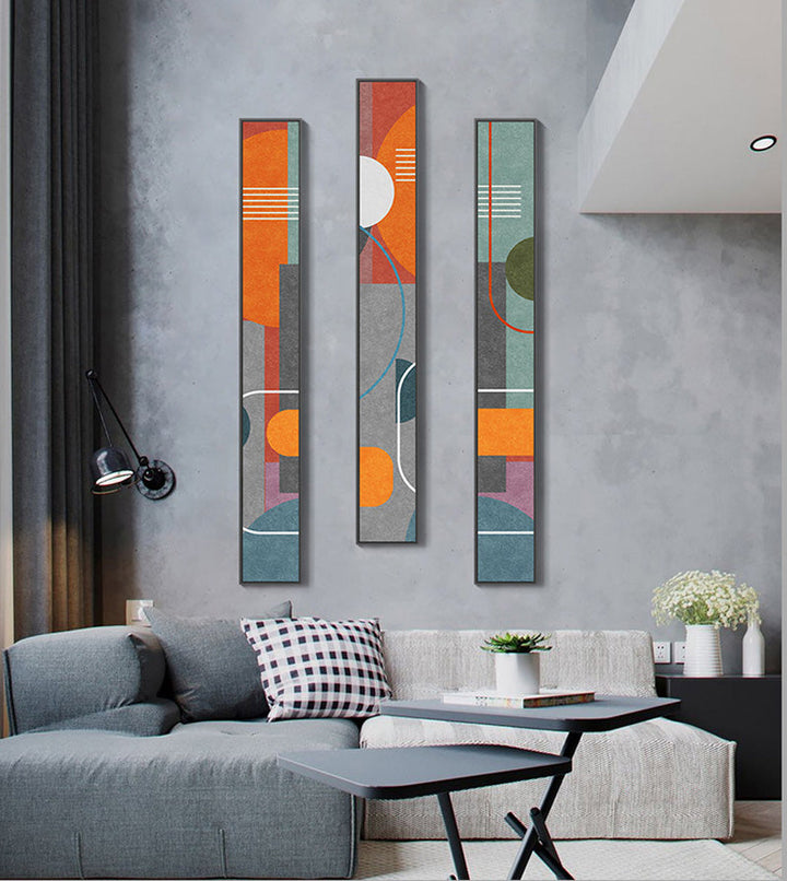 Colorful Tall Abstract Slim Format Wall Art Art Prints Creative Artwork For Modern Living Room Hallway Bedroom Art Decor | Skanto