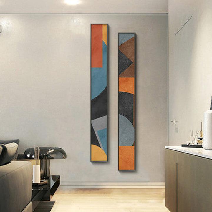 Colorful Tall Abstract Slim Format Wall Art Art Prints Creative Artwork For Modern Living Room Hallway Bedroom Art Decor | Skanto