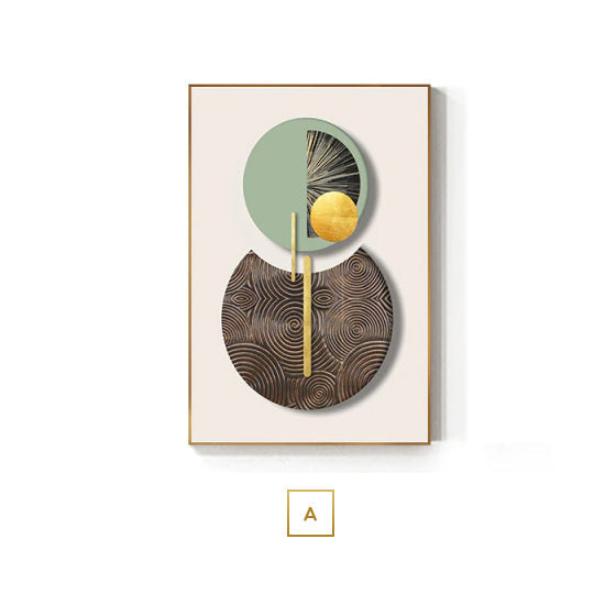 Minimalist Geometric Circles Abstract Wall Art Fine Art Canvas Prints Modern Pictures for Luxury Living Room Dining Room Hotel Home Office Art Decor | Skanto