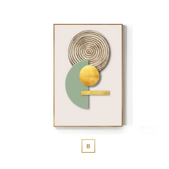 Minimalist Geometric Circles Abstract Wall Art Fine Art Canvas Prints Modern Pictures for Luxury Living Room Dining Room Hotel Home Office Art Decor | Skanto