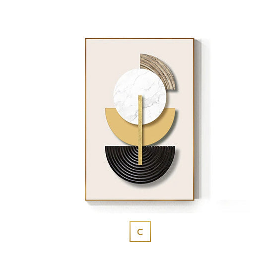 Minimalist Geometric Circles Abstract Wall Art Fine Art Canvas Prints Modern Pictures for Luxury Living Room Dining Room Hotel Home Office Art Decor | Skanto