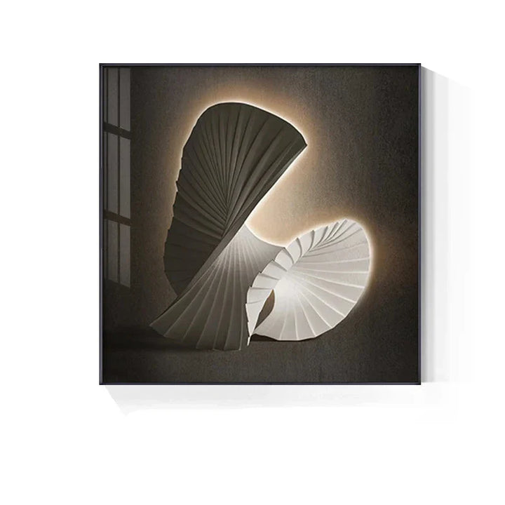 Moderne estetikk 3D LED-effekt abstrakt geometrisk veggkunst fine art lerrettrykk kvadratisk format bilder kunst for moderne interiører | Skanto