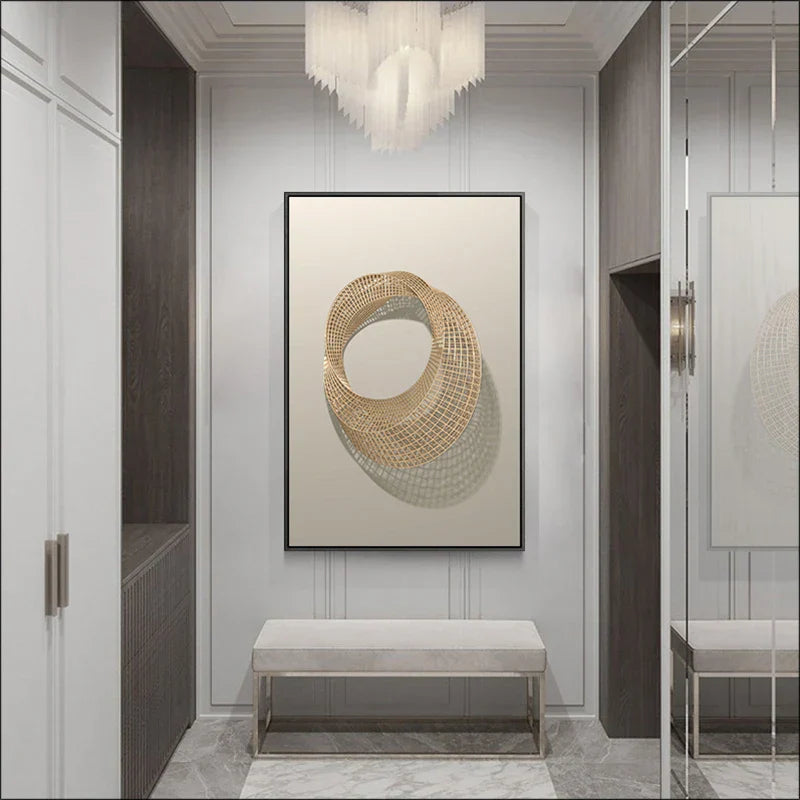 Moderne estetikk Abstrakt Arkitektonisk Geometrisk Veggkunst Fino Kunst Lerretsutskrifter Bilder For Moderne Loft Stue Kontemporære Innendørsdesign-Trender | Skanto