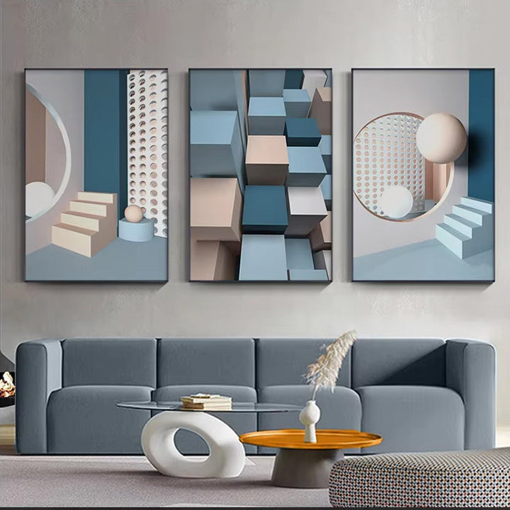 Moderne estetikk Flytende 3D-design Veggkunst Fin kunst Lerretstrykk Fargerike abstrakte bilder for stue Soverom Gang kunst for samtidsinteriører | Skanto
