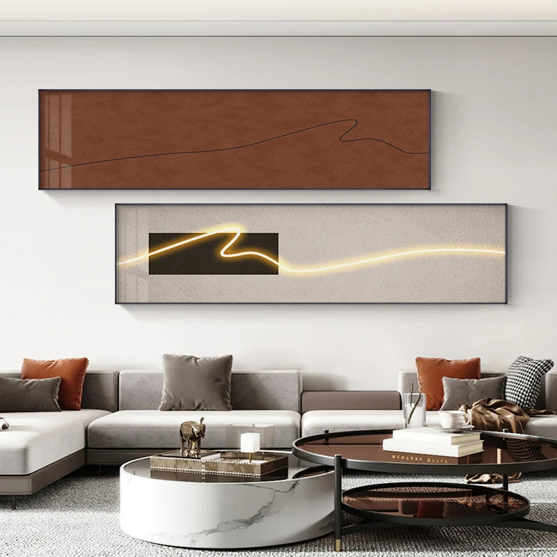 Moderne estetikk bredformat veggkunst fin kunst lerretsutskrifter lett luksus minimalistiske abstrakte bilder for over sofaer kunst for over senger | Skanto