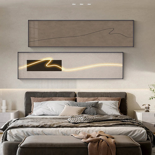 Moderne estetikk bredformat veggkunst fin kunst lerretsutskrifter lett luksus minimalistiske abstrakte bilder for over sofaer kunst for over senger | Skanto