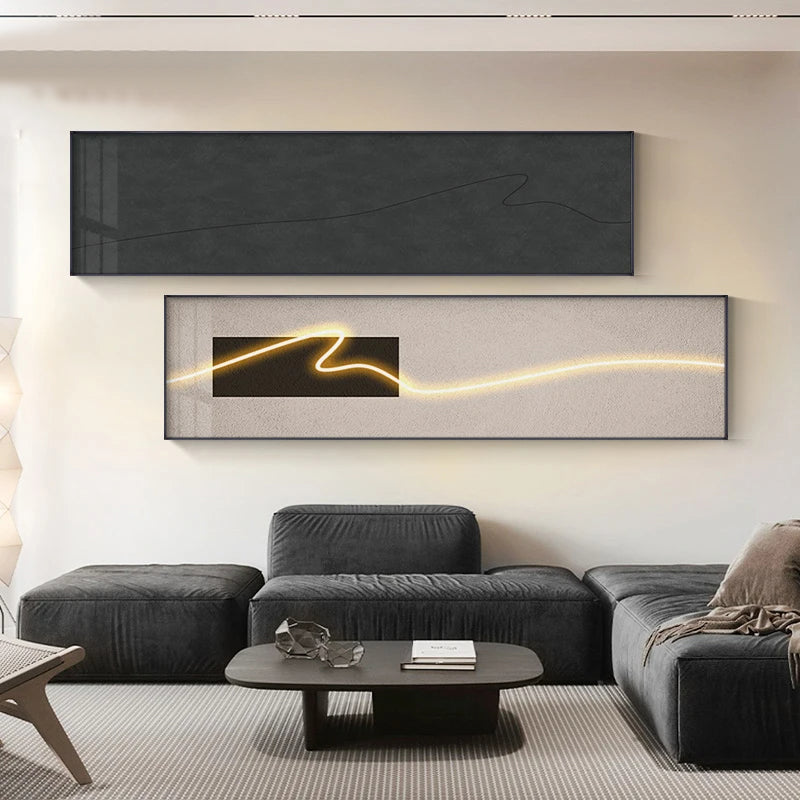 Moderne estetikk bredformat veggkunst fin kunst lerretsutskrifter lett luksus minimalistiske abstrakte bilder for over sofaer kunst for over senger | Skanto
