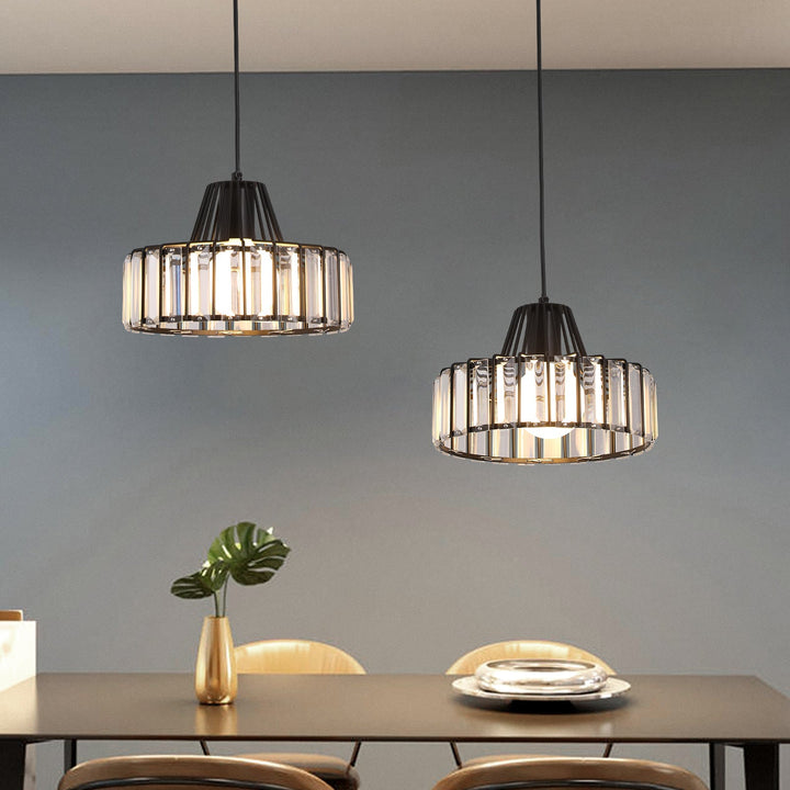 Moderne Svart Krystall Pendelbelysning | Skanto