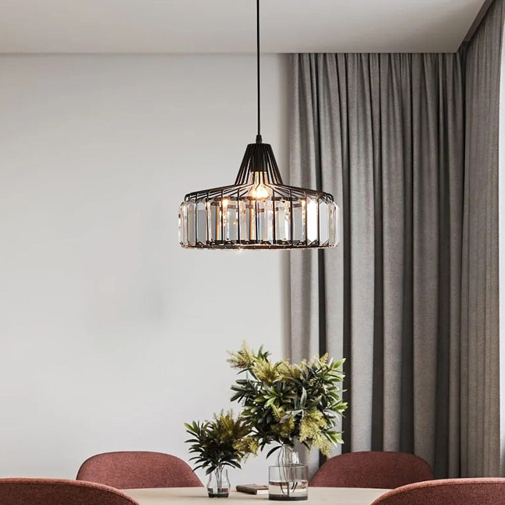 Moderne Svart Krystall Pendelbelysning | Skanto