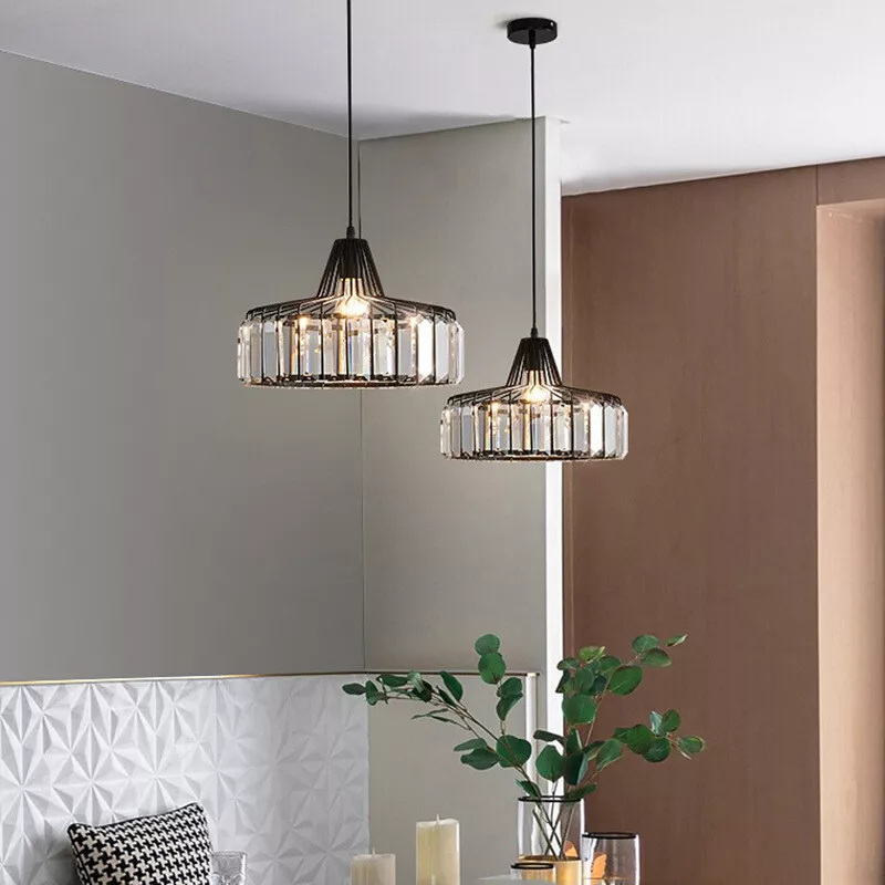 Moderne Svart Krystall Pendelbelysning | Skanto