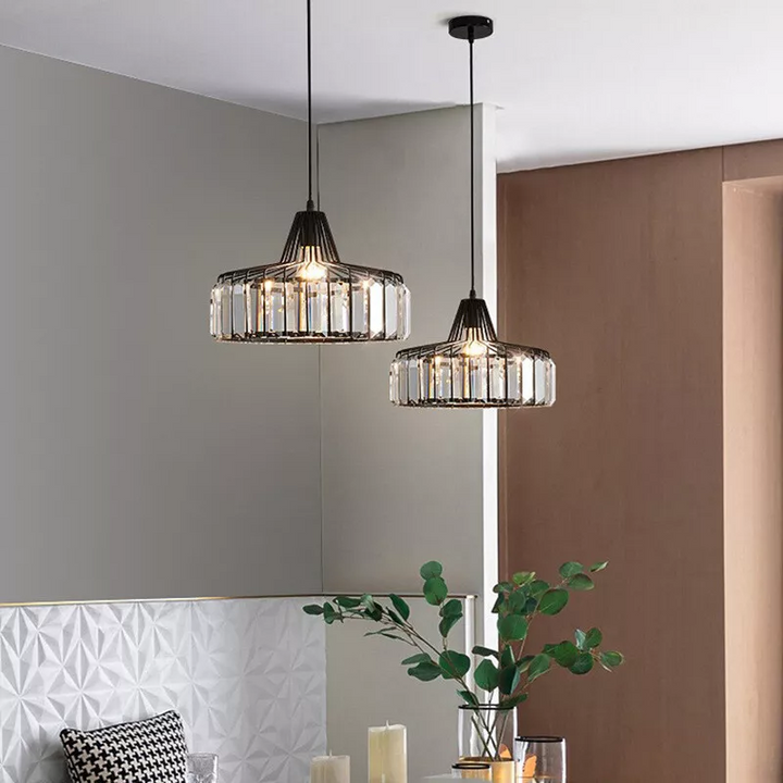 Moderne Svart Krystall Pendelbelysning | Skanto