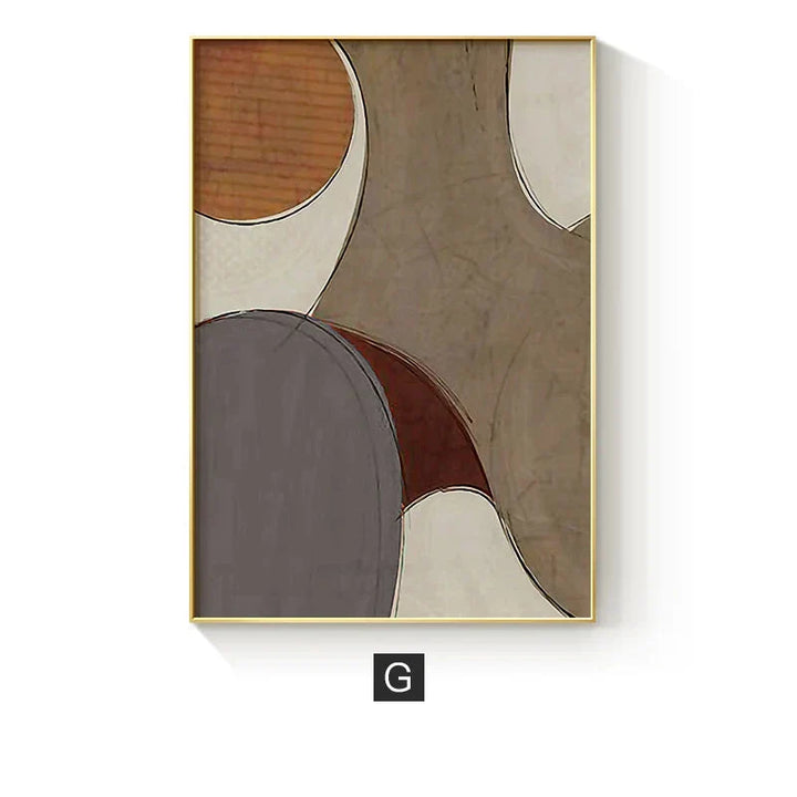 Moderne fargekurver abstrakt geometrisk veggkunst fin kunst linjekunst lerretsutskrifter bilder for stue soverom kunst for moderne interiører | Skanto