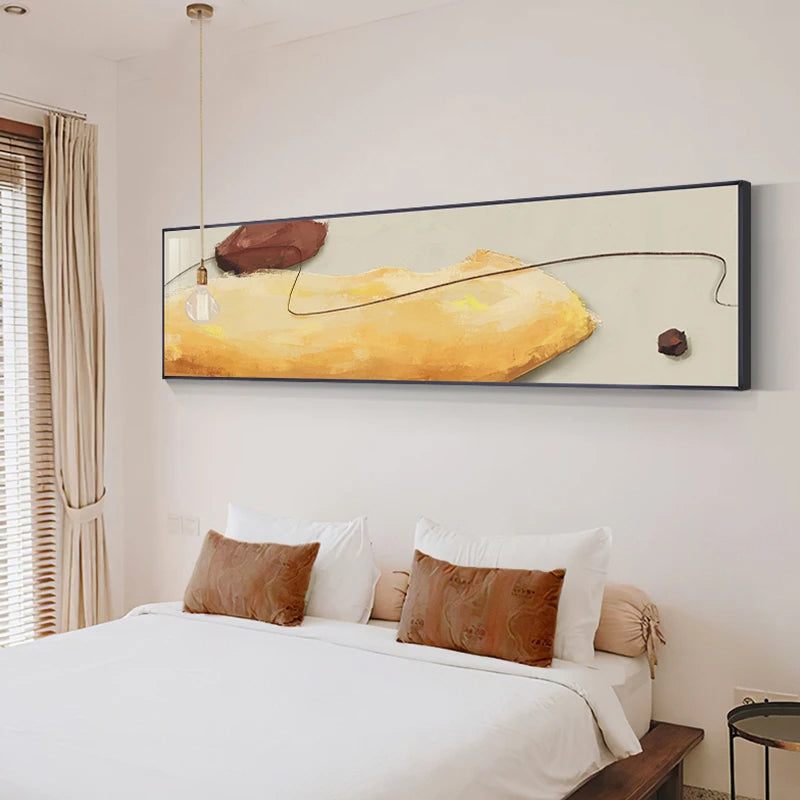 Modern Color Shape & Line Abstract Wall Art Fine Art Canvas Print Wide Format Pictures For Bedroom Above Bed Art For Above Sofa | Skanto