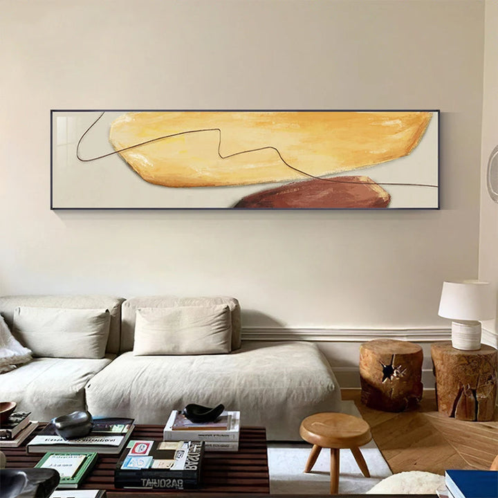 Modern Color Shape & Line Abstract Wall Art Fine Art Canvas Print Wide Format Pictures For Bedroom Above Bed Art For Above Sofa | Skanto