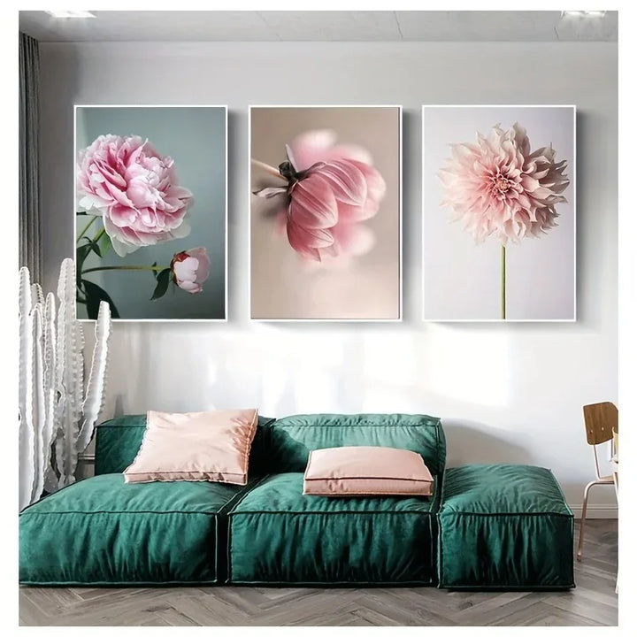 Moderne Florale Rosa Blomster Veggkunst Fint Kunst Lerretsutskrifter Elegante Botaniske Bilder For Stue Soverom Hotellrom Kunst Dekor | Skanto