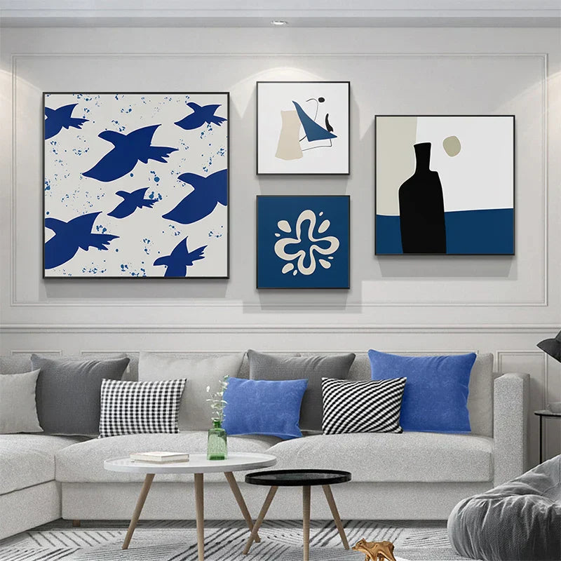 Moderne Minimalistisk Abstrakt Stilleben Veggkunst Fint Kunst Lerrettrykk Kvadratisk Format Bilder For Stue Spisestue Samtids Innredning | Skanto