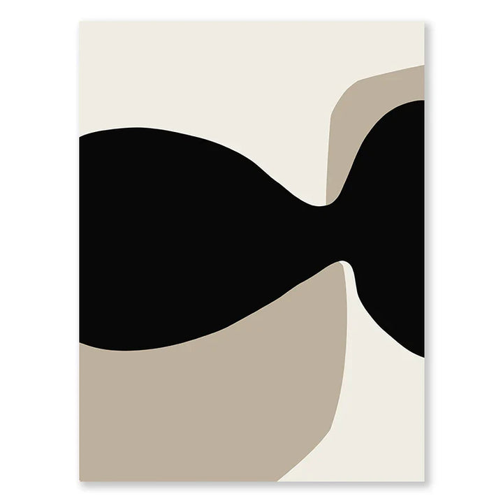 Modern Black Beige Abstract Canvas Art Prints for Living Room Bedroom | Skanto