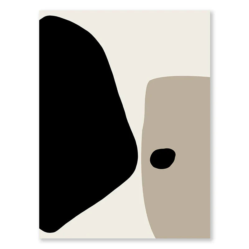 Modern Black Beige Abstract Canvas Art Prints for Living Room Bedroom | Skanto