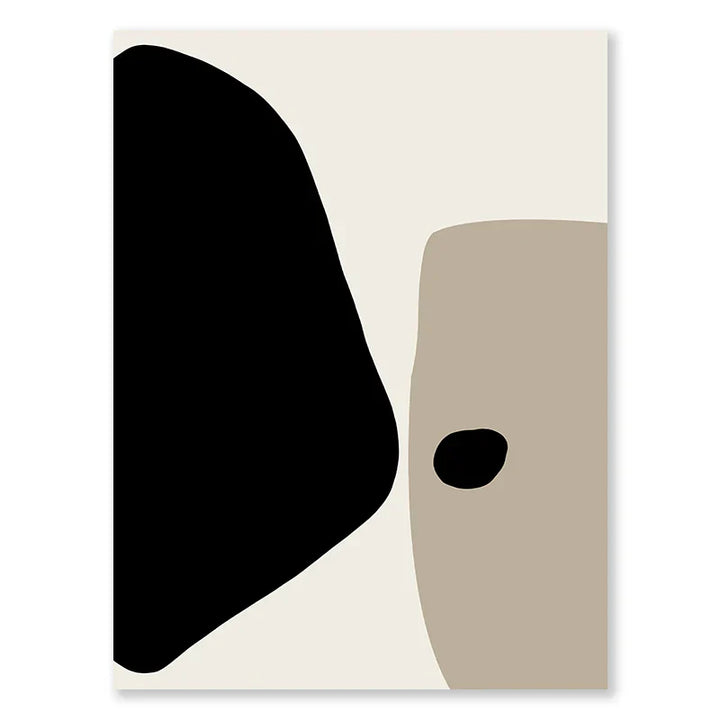 Modern Black Beige Abstract Canvas Art Prints for Living Room Bedroom | Skanto