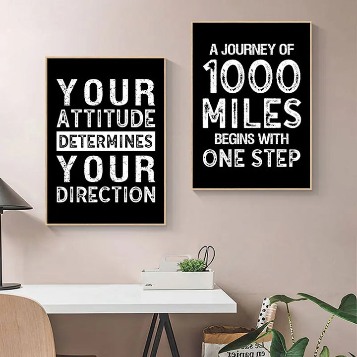 Moderne Motivasjonssitater Plakat Svart Hvit Veggkunst Fine Art Lærredstrykk Bilder For Stue Kontor Soverom Inspirerende Kunst Dekor | Skanto