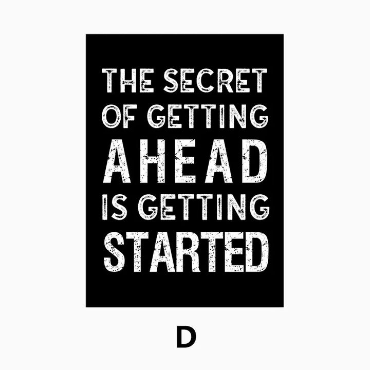 Moderne Motivasjonssitater Plakat Svart Hvit Veggkunst Fine Art Lærredstrykk Bilder For Stue Kontor Soverom Inspirerende Kunst Dekor | Skanto