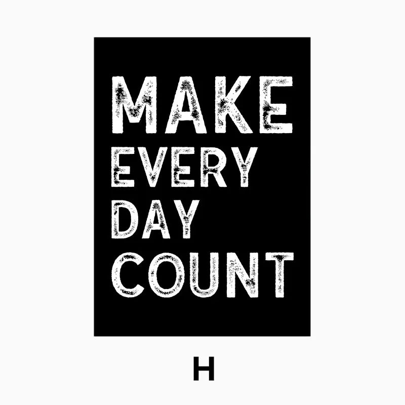 Moderne Motivasjonssitater Plakat Svart Hvit Veggkunst Fine Art Lærredstrykk Bilder For Stue Kontor Soverom Inspirerende Kunst Dekor | Skanto