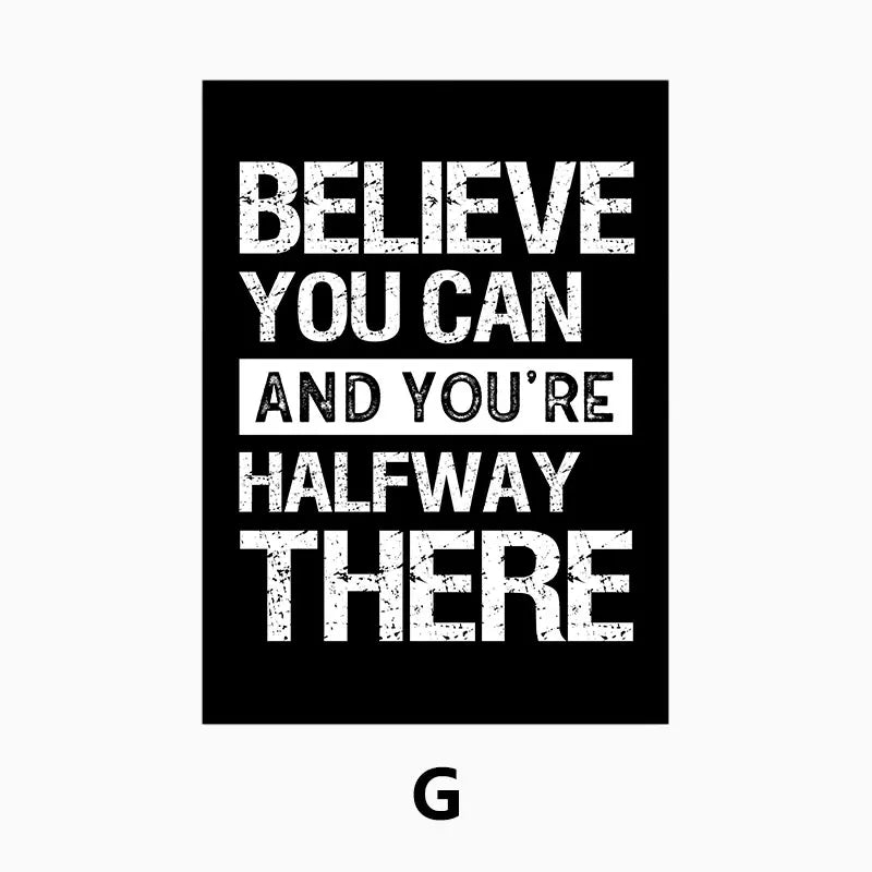Moderne Motivasjonssitater Plakat Svart Hvit Veggkunst Fine Art Lærredstrykk Bilder For Stue Kontor Soverom Inspirerende Kunst Dekor | Skanto