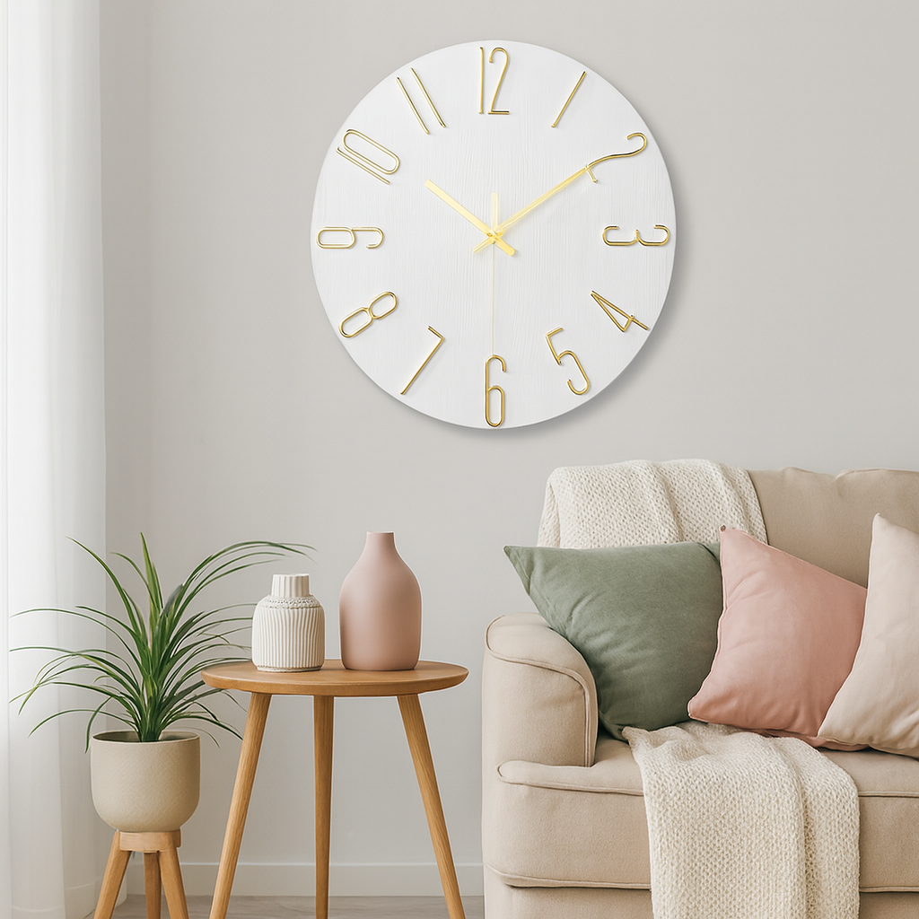Moderne Quarz-Wanduhr med Geräuschlosigkeit