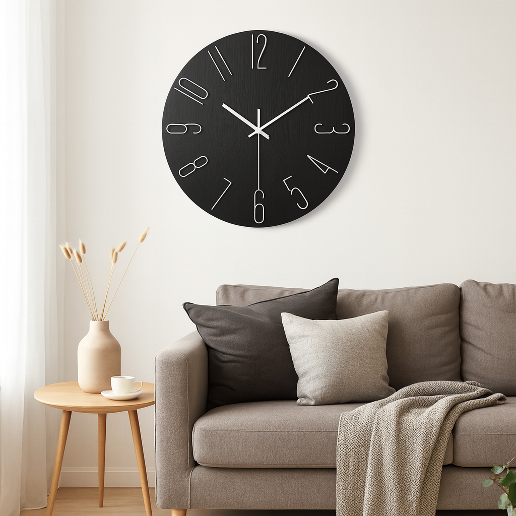 Moderne Quarz-Wanduhr med Geräuschlosigkeit