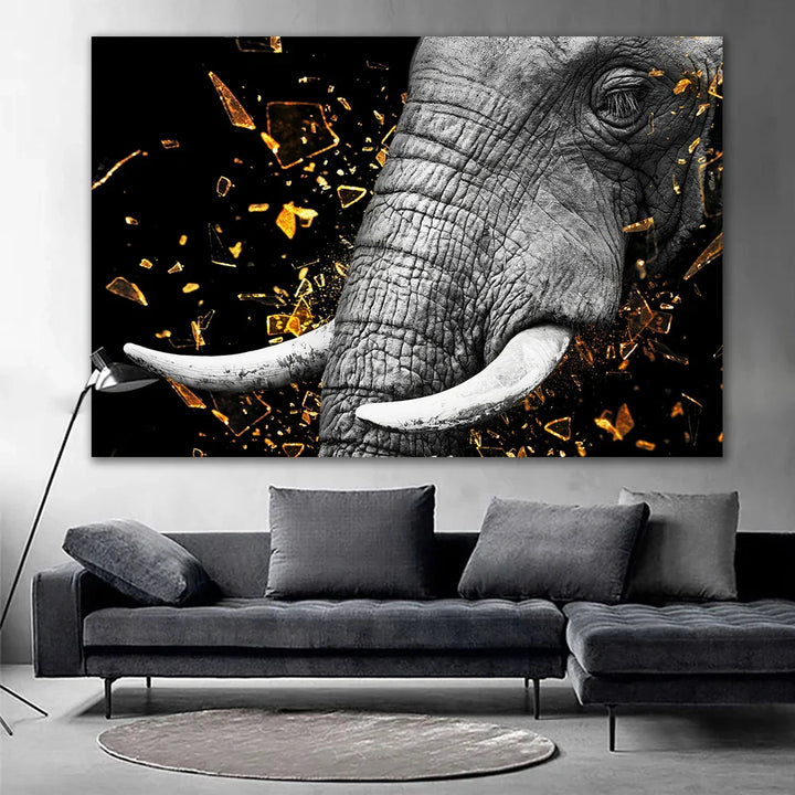 Moderne ville dyreplakater veggkunst fine kunst lerretsutskrifter løve elefant leopard zebra bilder for stue kontorinnredning | Skanto