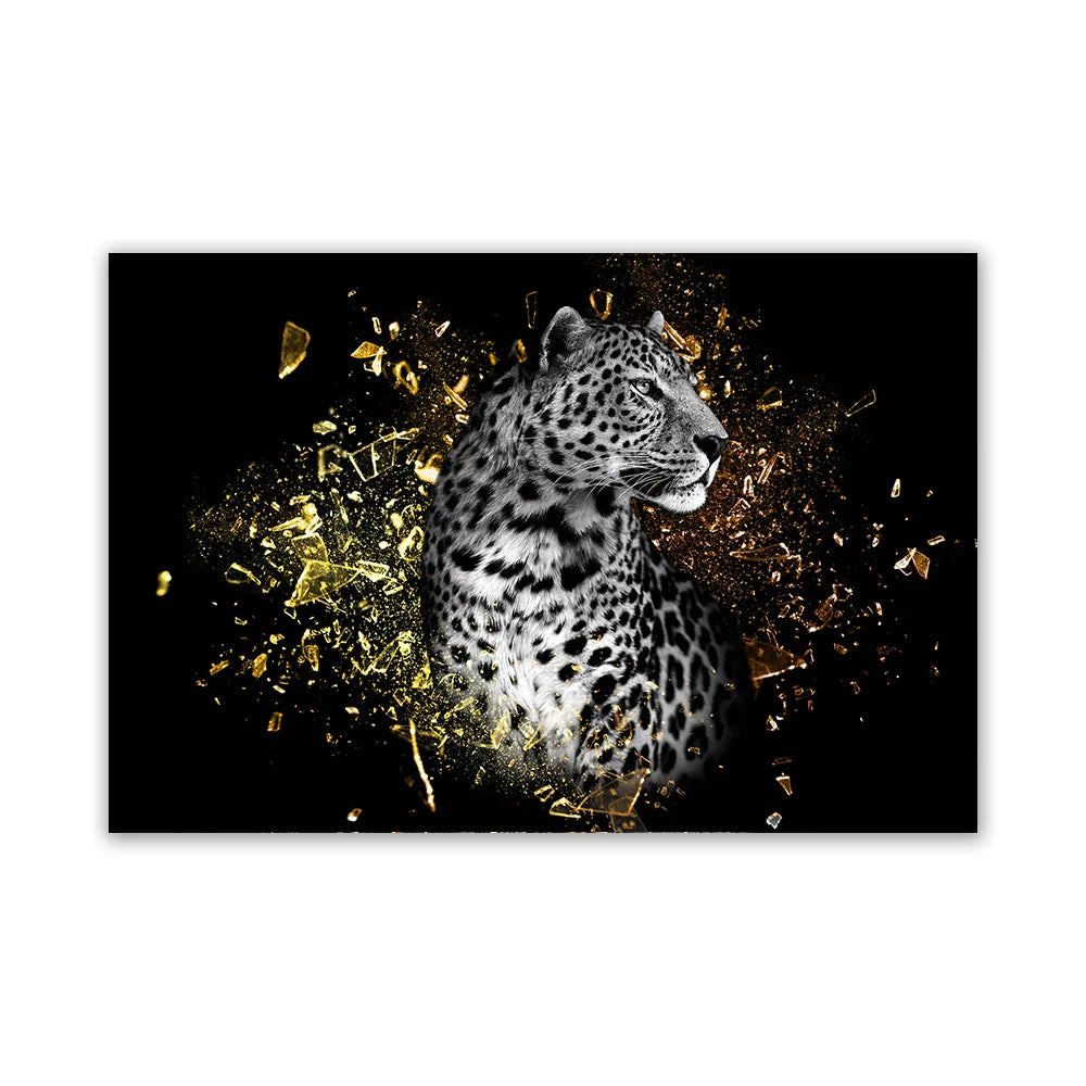 Moderne ville dyreplakater veggkunst fine kunst lerretsutskrifter løve elefant leopard zebra bilder for stue kontorinnredning | Skanto