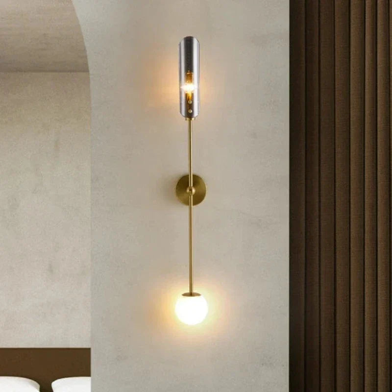 Nordisk LED vegglampe med glass – Elegant vegglampe for stue og soverom | Skanto