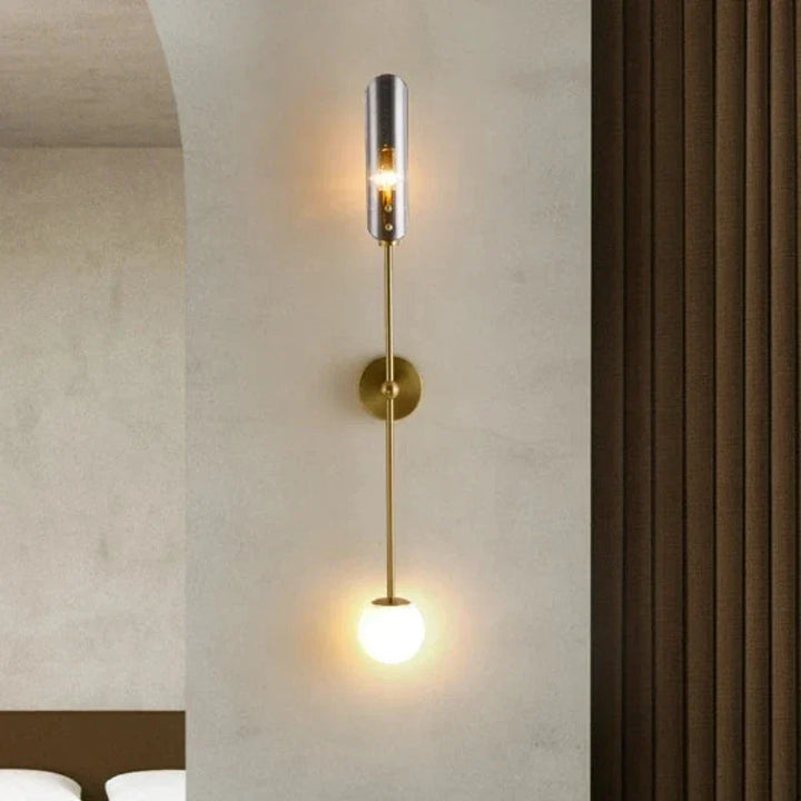 Nordisk LED vegglampe med glass – Elegant vegglampe for stue og soverom | Skanto