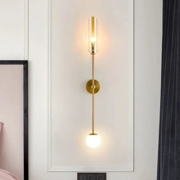Nordisk LED vegglampe med glass – Elegant vegglampe for stue og soverom | Skanto