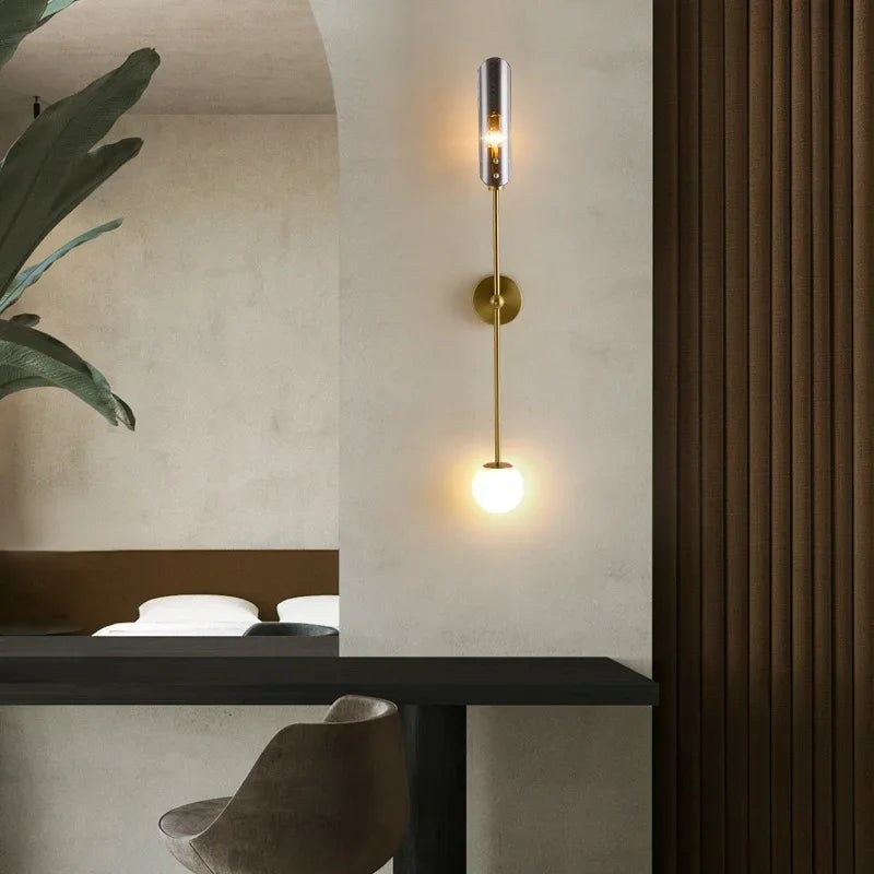 Nordisk LED vegglampe med glass – Elegant vegglampe for stue og soverom | Skanto