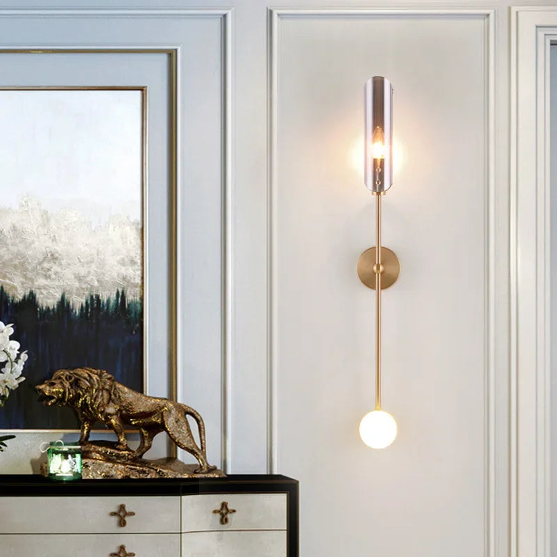 Nordisk LED vegglampe med glass – Elegant vegglampe for stue og soverom | Skanto