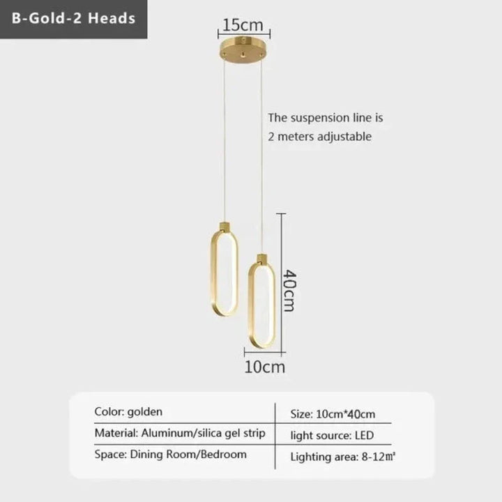 Skanto | Elegant Double Ring Pendant Light | DuoGlow