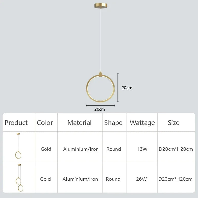 Skanto | Elegant Double Ring Pendant Light | DuoGlow