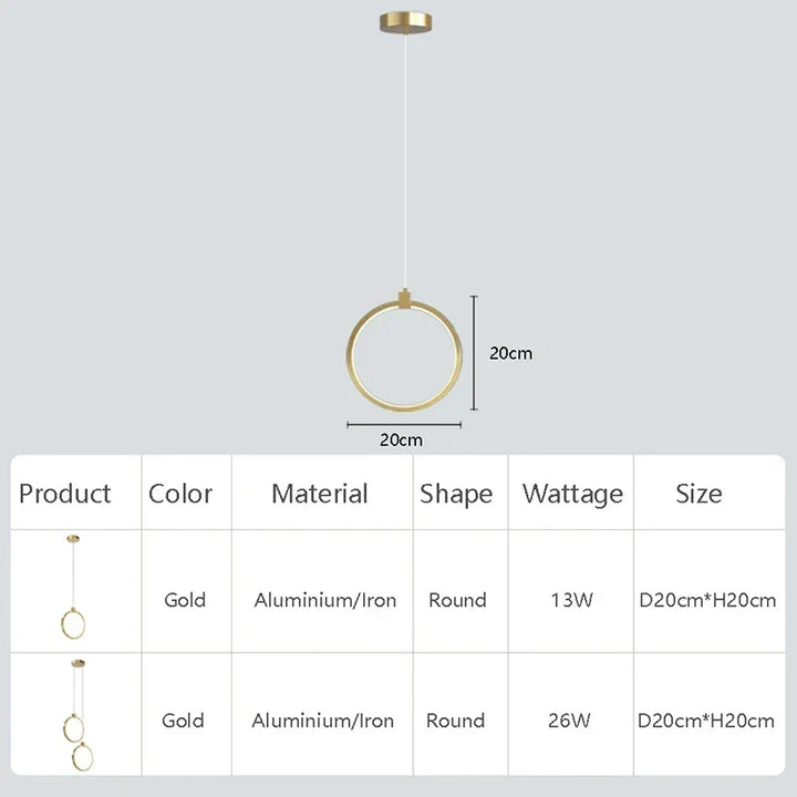 Skanto | Elegant Double Ring Pendant Light | DuoGlow