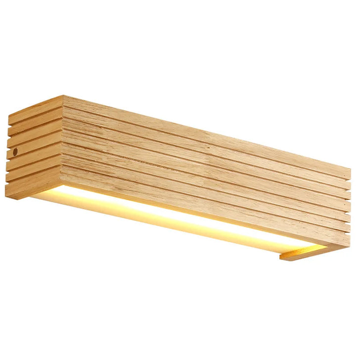 Skanto | Moderne LED vegglampe i tre for bad og gang | Minimalistisk innendørs belysning med varmt hvitt