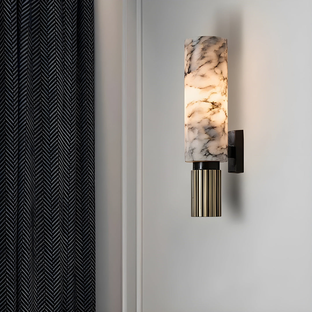 Elegant vegglampe med stilfull marmor-inspirert mønster Skanto