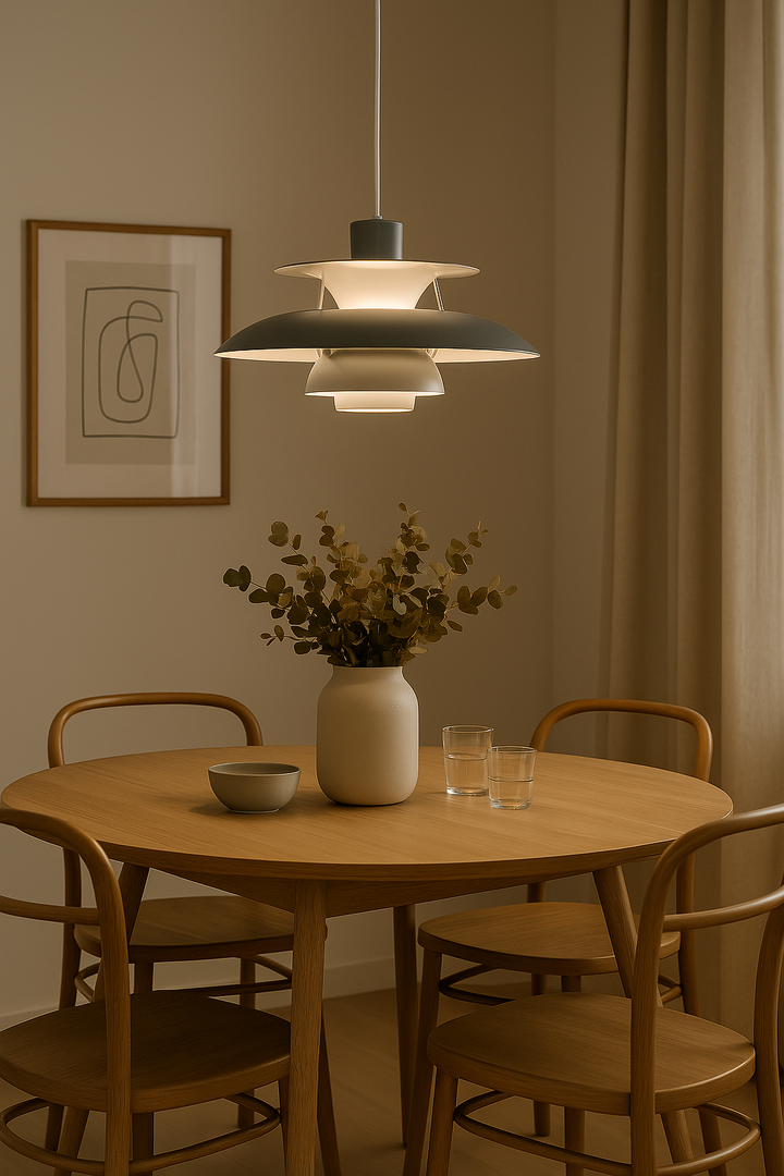 Skanto | Moderne LED Taklampe Rund – Dimbar & Holdbar – Stilfull Belysning for Stue, Spisestue & Kontor