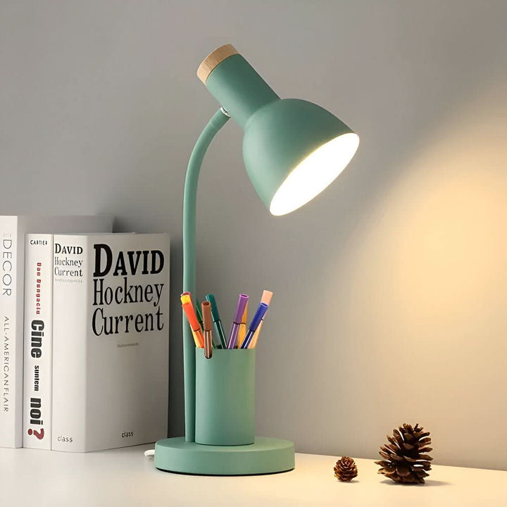 Skanto | Moderne LED Skrivebordslampe med Pennholder for Skrivebord & Hjem
