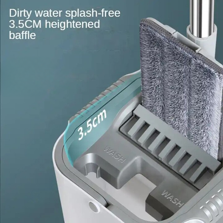 Flat Bottom Mop and Bucket Set med Aluminiumhåndtak Skanto
