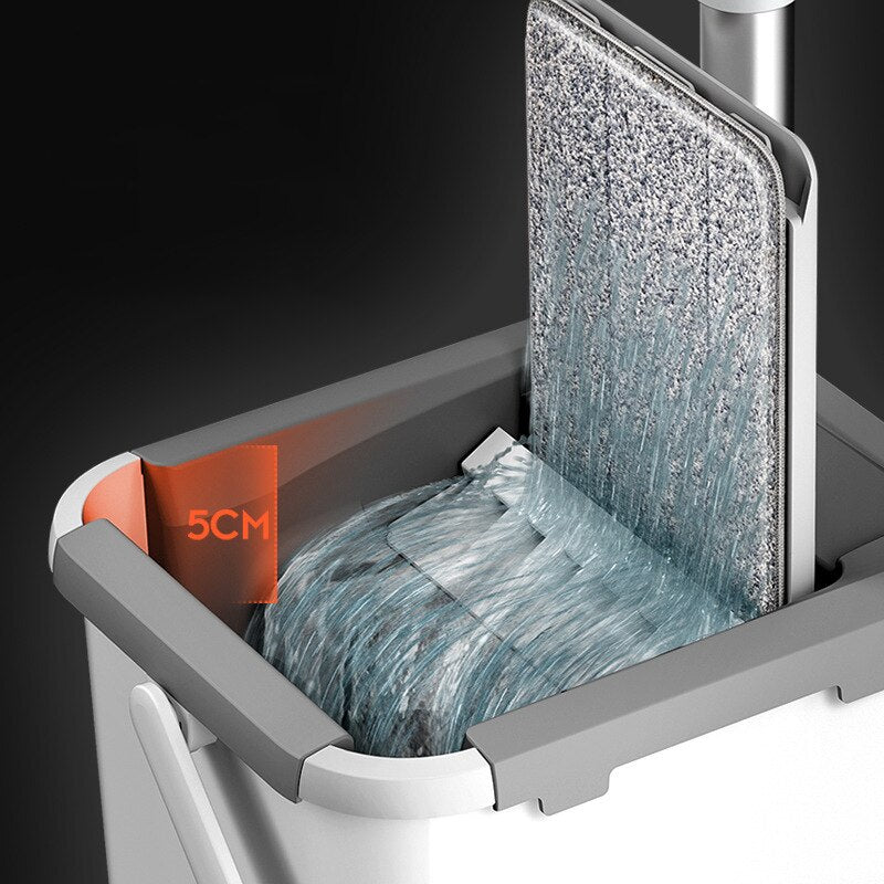 Flat Bottom Mop and Bucket Set med Aluminiumhåndtak Skanto