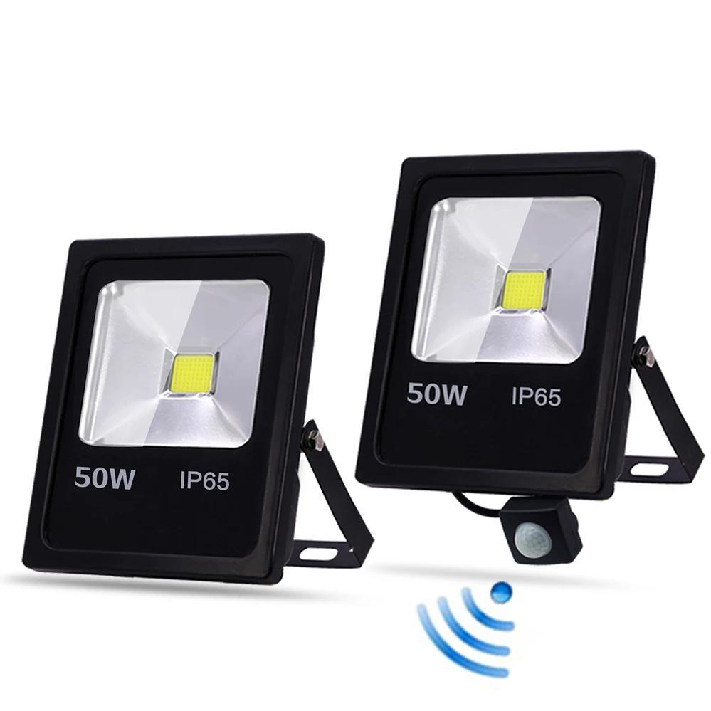 Skanto | Bevegelsessensor LED Flomlys 10W 30W 50W 220V Flomlys søkelys IP65 Reflektor Utendørs belysning LED utvendig SpotLight