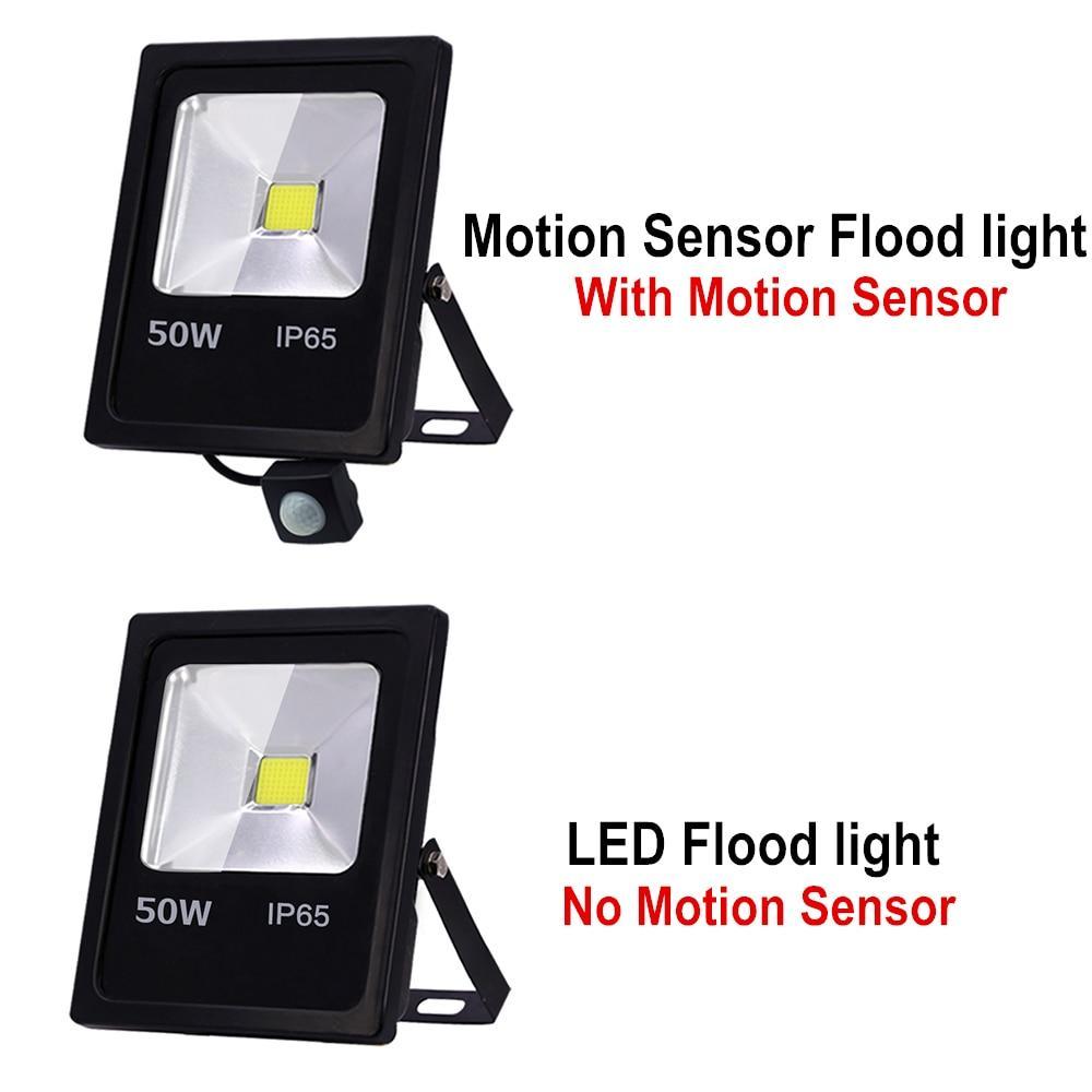 Skanto | Bevegelsessensor LED Flomlys 10W 30W 50W 220V Flomlys søkelys IP65 Reflektor Utendørs belysning LED utvendig SpotLight