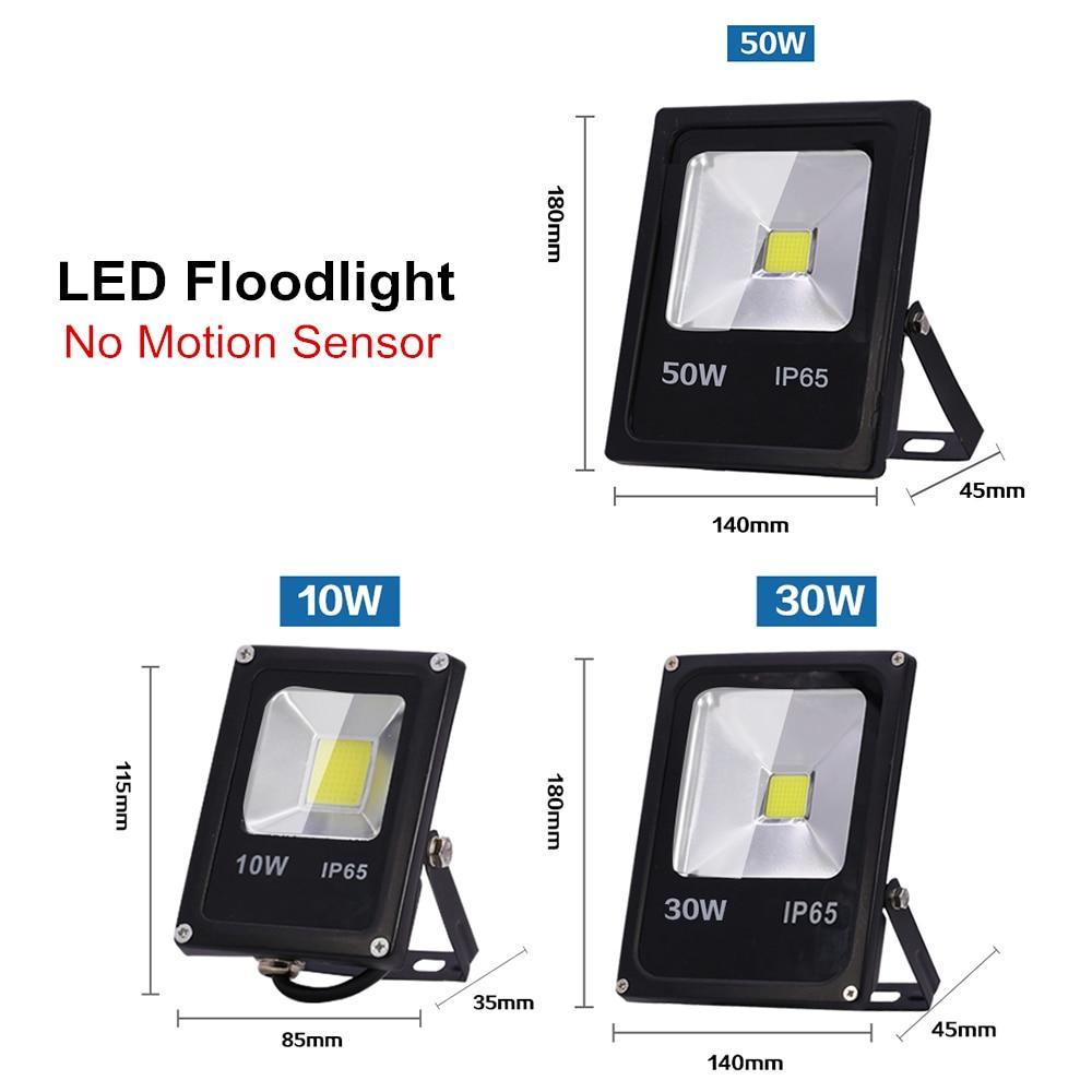 Skanto | Bevegelsessensor LED Flomlys 10W 30W 50W 220V Flomlys søkelys IP65 Reflektor Utendørs belysning LED utvendig SpotLight