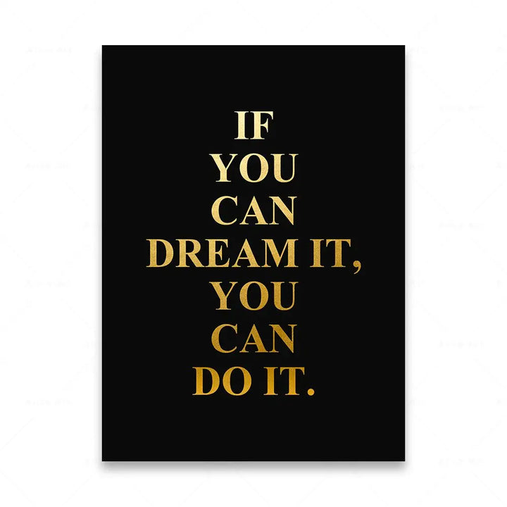 Motivational Words Wall Art Canvas Prints Black & White Inspirational Quotes Posters For Living Room Bedroom Study Room Art Decor | Skanto