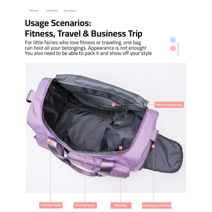 Skanto | Multi-lomme reiseveske, sports- og treningsbag med separat skoparti